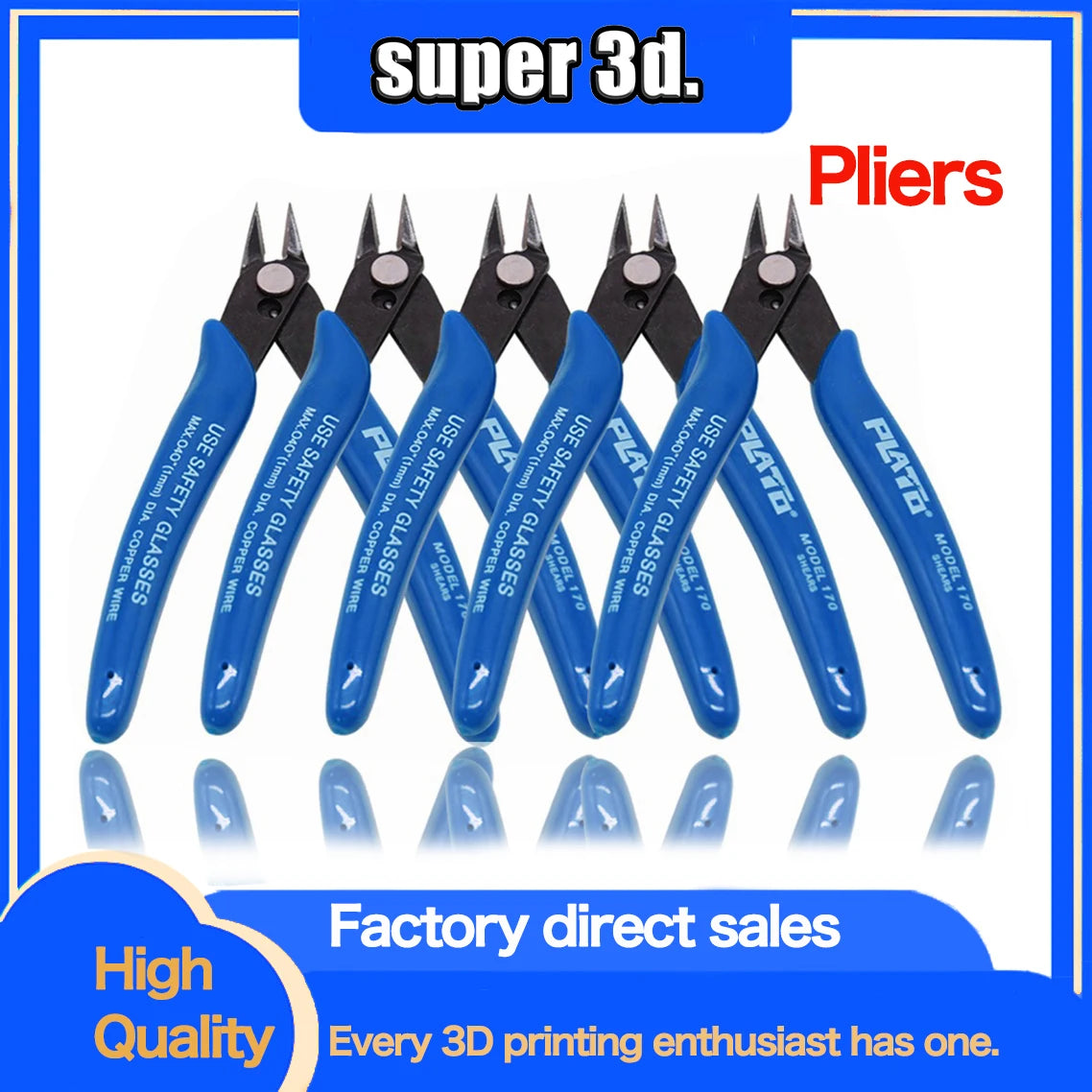 1pcs PLATO 170 Wishful Clamp DIY Electronic Diagonal Pliers Side Cutting Nippers Wire Cutter 3D printer parts | 0
