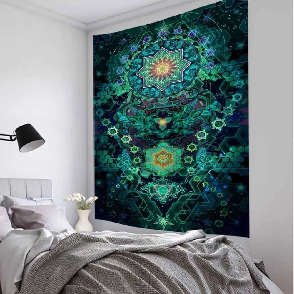 Psychedelic Fractal Art Tapestry Dream Mandala Wall Hanging Witchcraft Boho Hippie Aesthetics Room Decor Home Wall Decor | 1