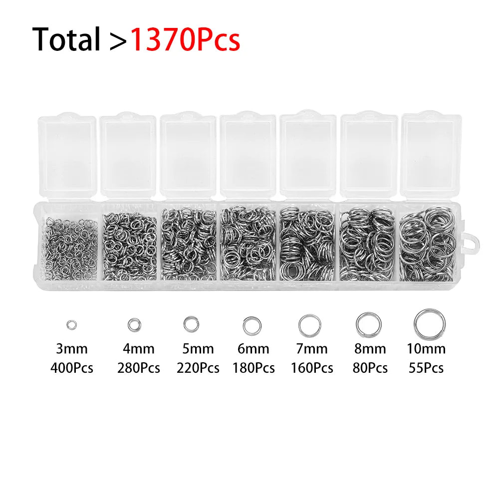 Alloy Accessories Jewelry Findings Set Repair Tools Lobster Clasp Open Jump Rings Earring Hooks for DIY Jewelry Making Supplies | Color:Rhodium