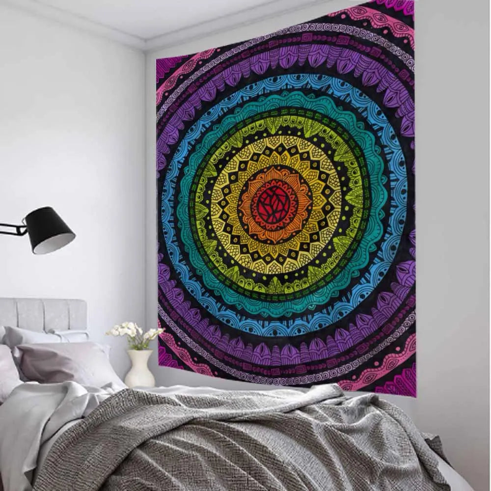 Psychedelic Fractal Art Tapestry Dream Mandala Wall Hanging Witchcraft Boho Hippie Aesthetics Room Decor Home Wall Decor | 3