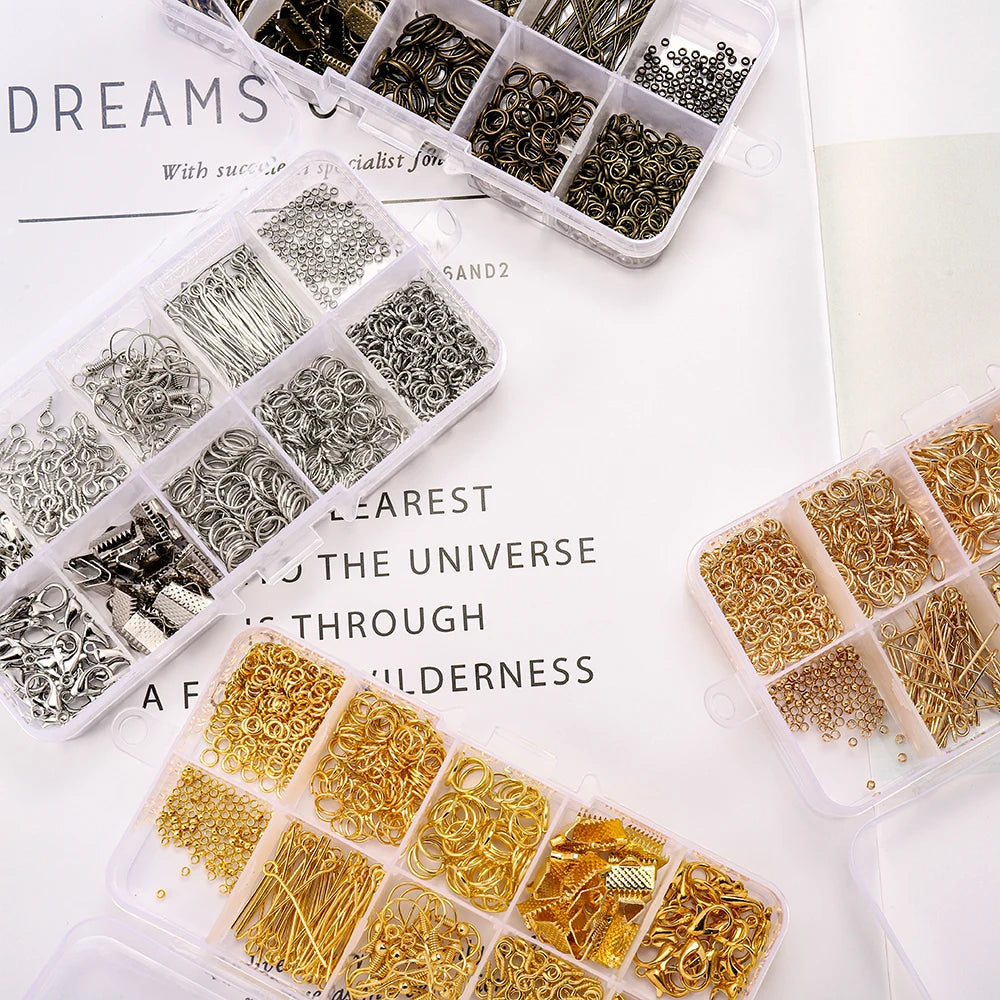 Alloy Accessories Jewelry Findings Set Repair Tools Lobster Clasp Open Jump Rings Earring Hooks for DIY Jewelry Making Supplies | 1