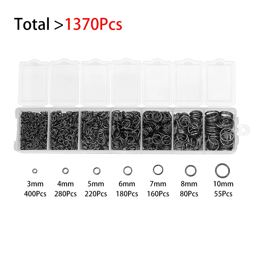 Alloy Accessories Jewelry Findings Set Repair Tools Lobster Clasp Open Jump Rings Earring Hooks for DIY Jewelry Making Supplies | Color:Gun Black-1