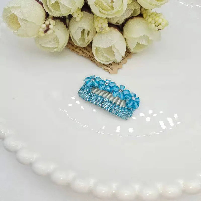 Cute Flower Pet Dog Hairpin about Small Puppy Cat Hair Clips Pet Hair Accessories Dog Hair Grooming3.2CM 1pc | Color:sky blue