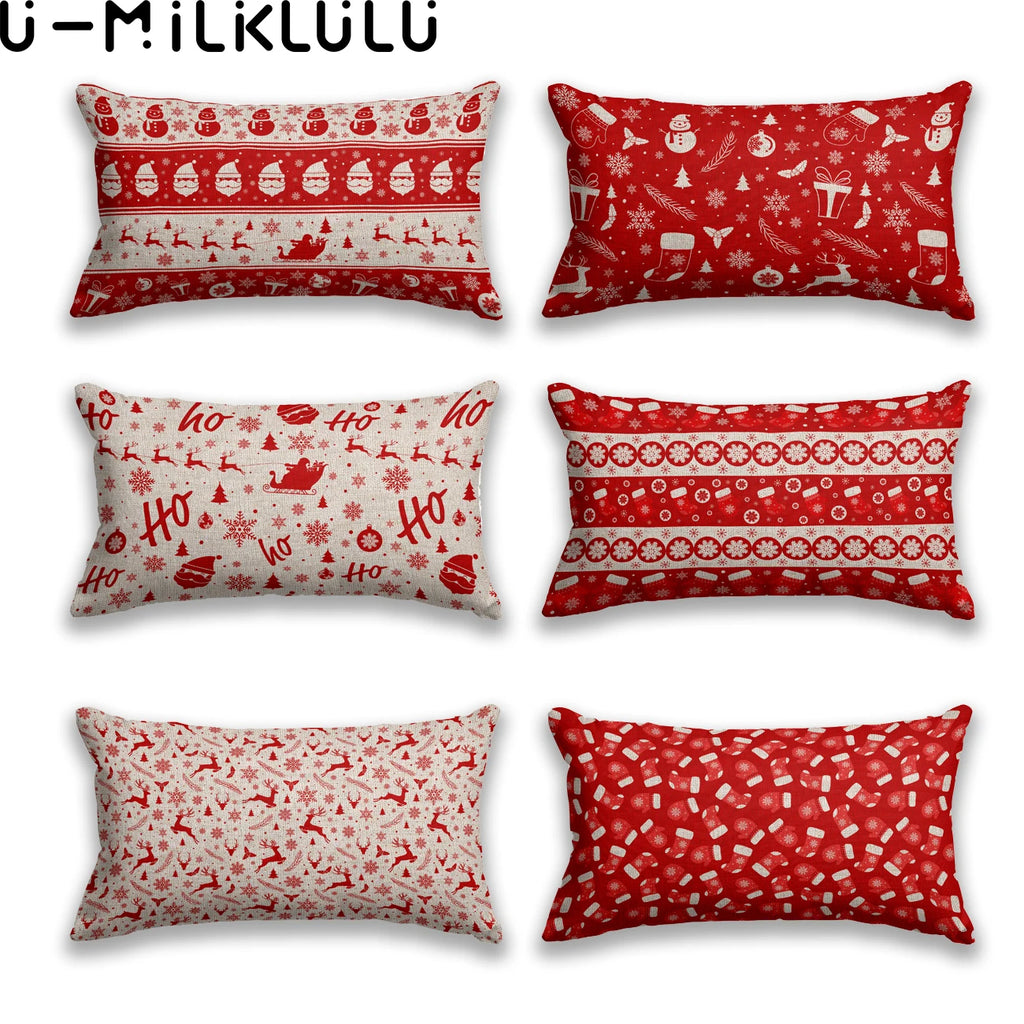 2022 Happy New Year Merry Christmas Xmas Pillow Cover 30X50 Boho Decor Decorative Pillows for Sofa Tree Red Party Decorations | 0