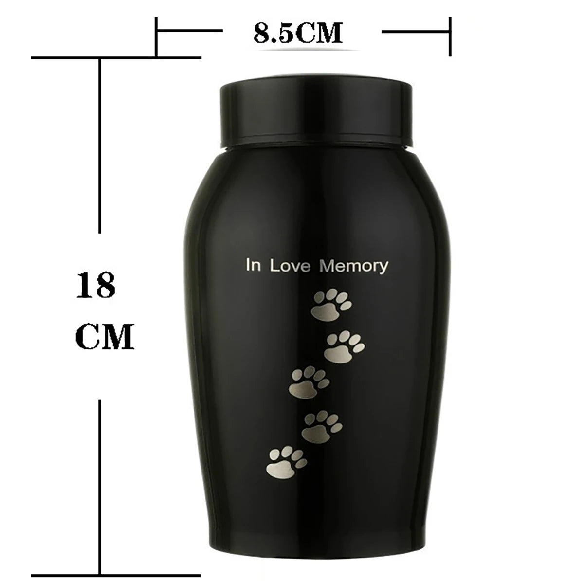 Black/Gold Stainless steel Urns Pets Dog Cat Birds Mouse Cremation Ashes Urn Keepsake Casket Columbarium Pets Memorials | 3