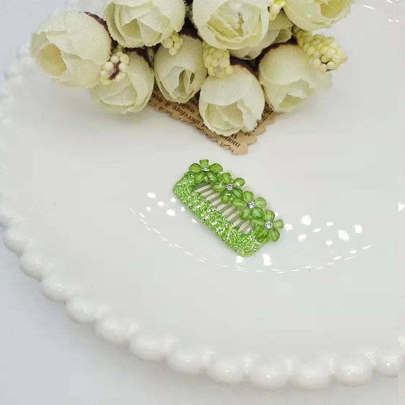 Cute Flower Pet Dog Hairpin about Small Puppy Cat Hair Clips Pet Hair Accessories Dog Hair Grooming3.2CM 1pc | Color:Green