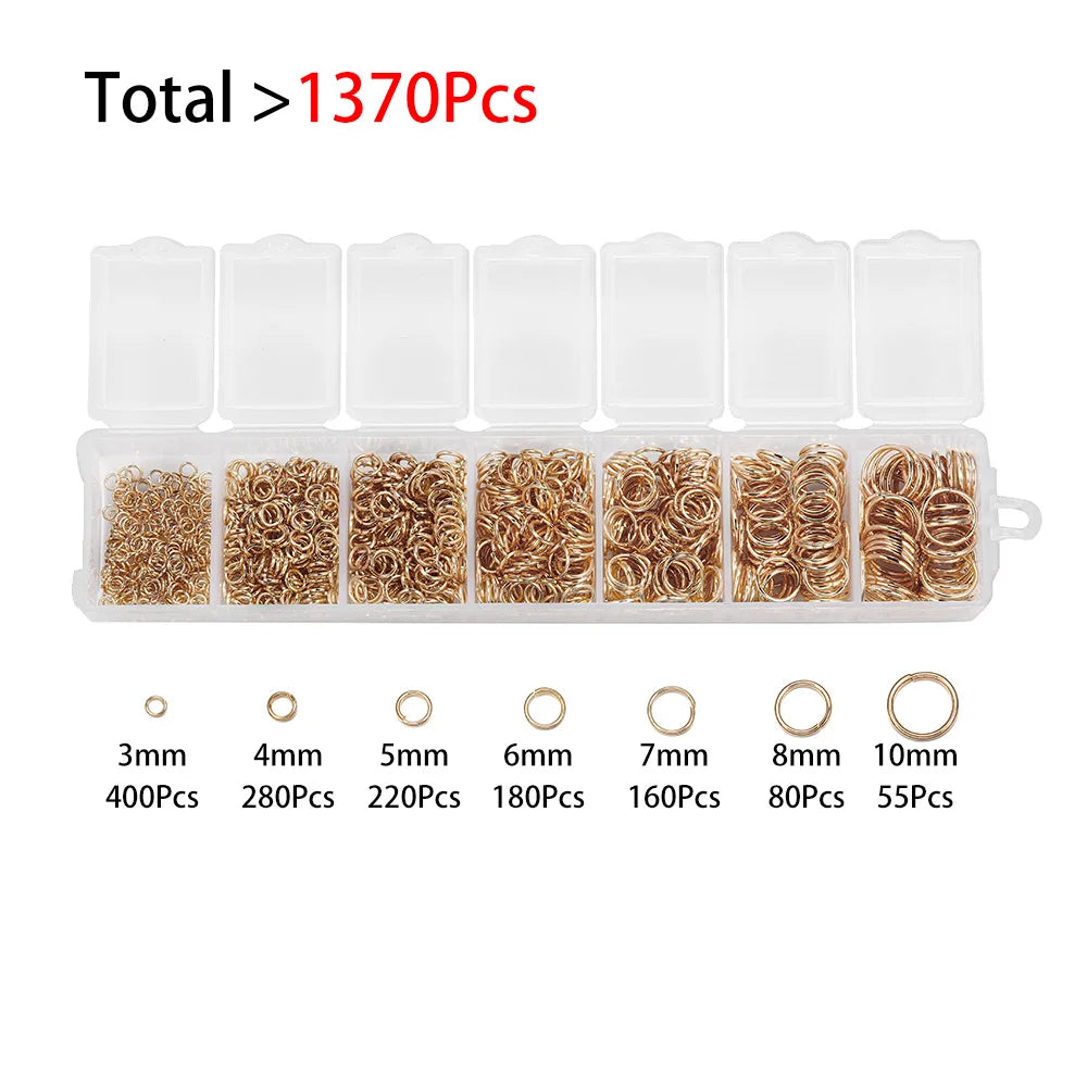 Alloy Accessories Jewelry Findings Set Repair Tools Lobster Clasp Open Jump Rings Earring Hooks for DIY Jewelry Making Supplies | Color:KC Gold