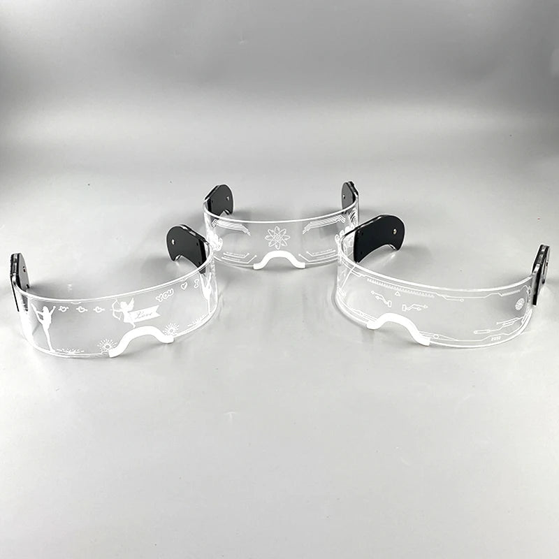 Fashion Luminous Decorative Glasses Neon Light Decoration LED Sunglasses For Nightclub DJ Dance Music Rave Costume Night | 5