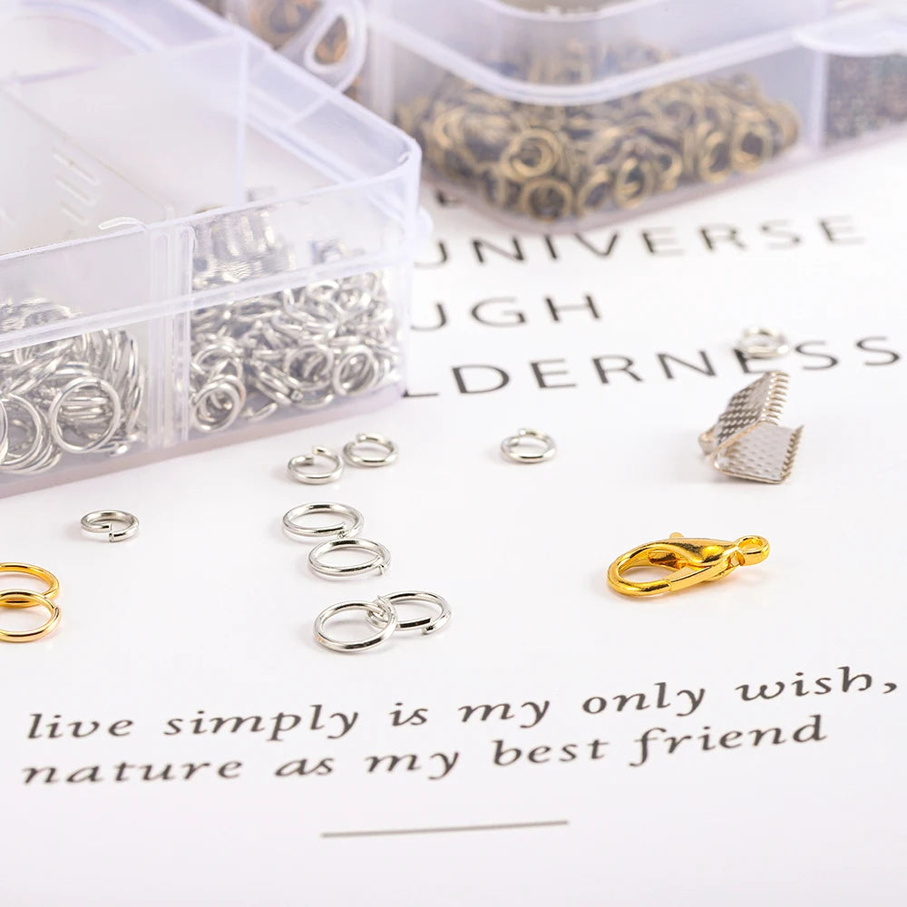 Alloy Accessories Jewelry Findings Set Repair Tools Lobster Clasp Open Jump Rings Earring Hooks for DIY Jewelry Making Supplies | 2