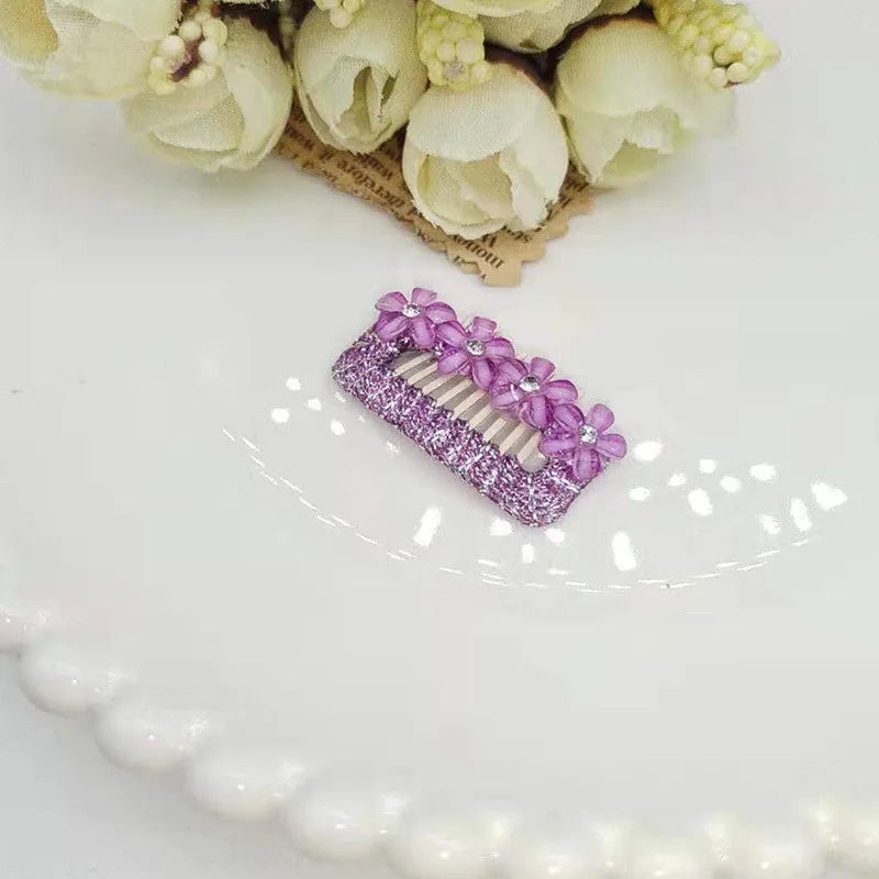 Cute Flower Pet Dog Hairpin about Small Puppy Cat Hair Clips Pet Hair Accessories Dog Hair Grooming3.2CM 1pc | Color:Purple