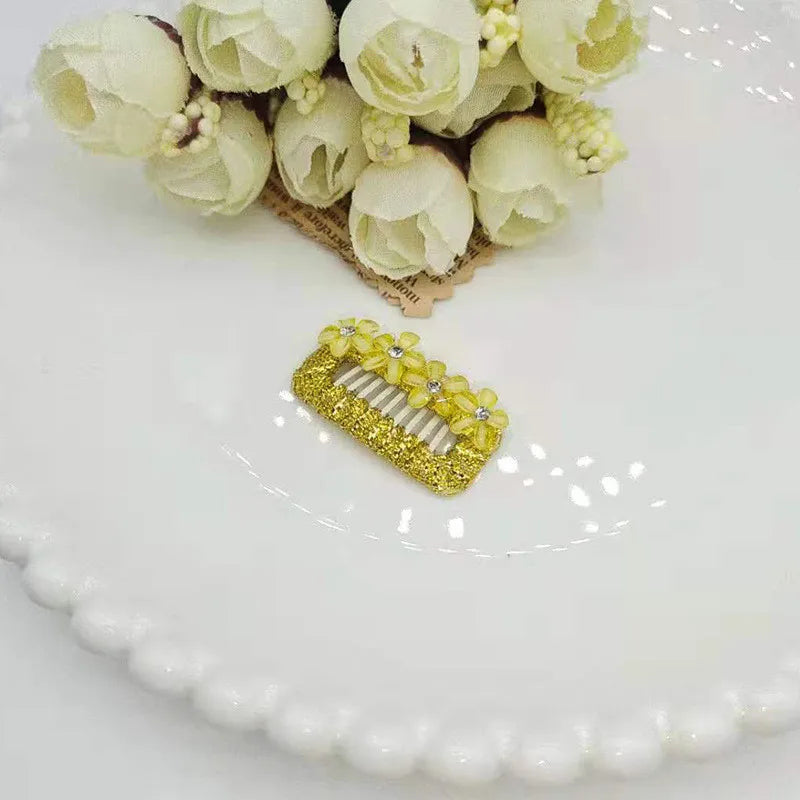 Cute Flower Pet Dog Hairpin about Small Puppy Cat Hair Clips Pet Hair Accessories Dog Hair Grooming3.2CM 1pc | Color:Golden