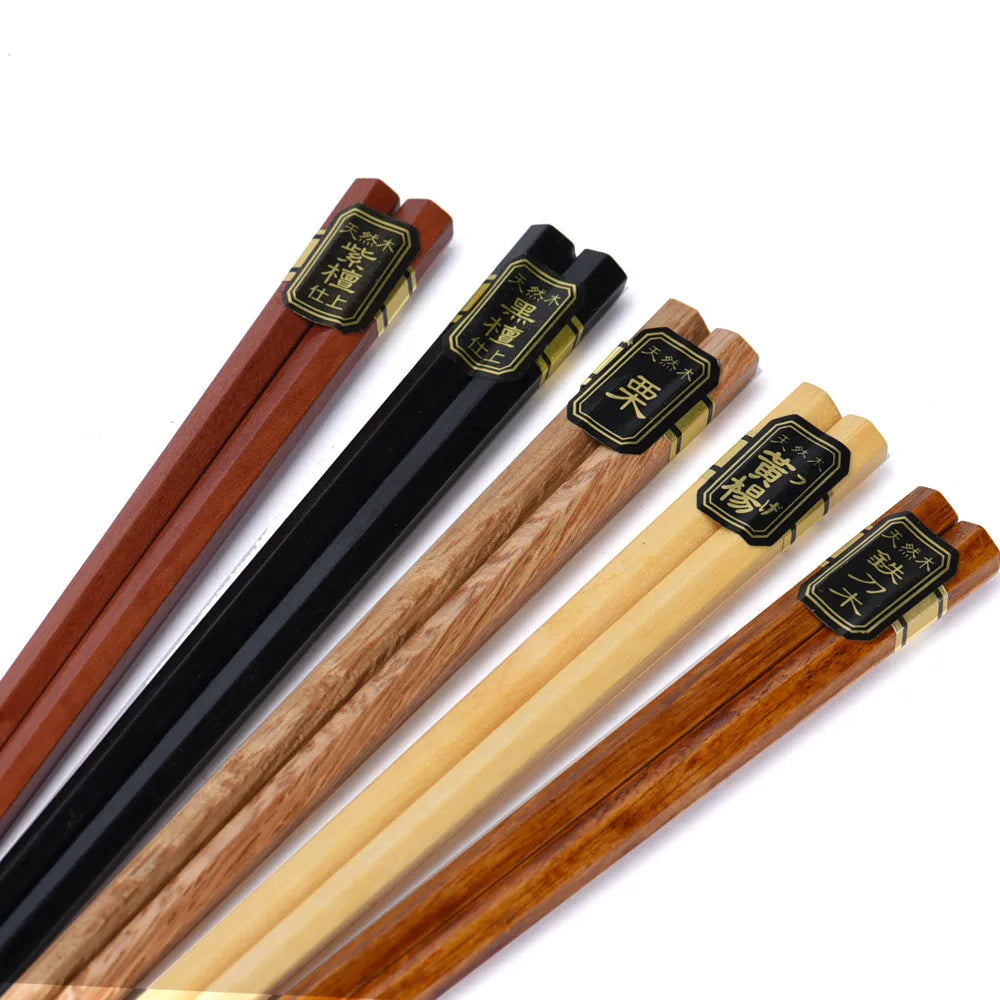 5 PairJapanese Style Wood Chopsticks Reusable Natural Beech Chopsticks Tableware Pizza Noodle Tool Chinese Set | 2