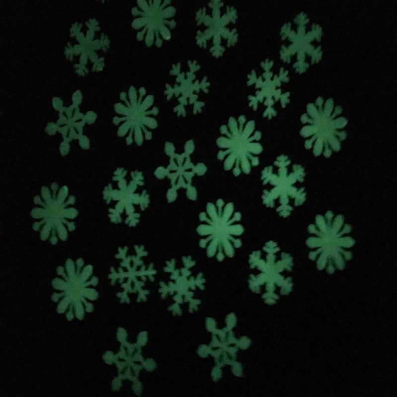 50Pcs Luminous Snowflake Wall Sticker Glow In The Dark Decal Kids Baby Room Bedroom Colorful Christmas Stickers Home Decoration | 3