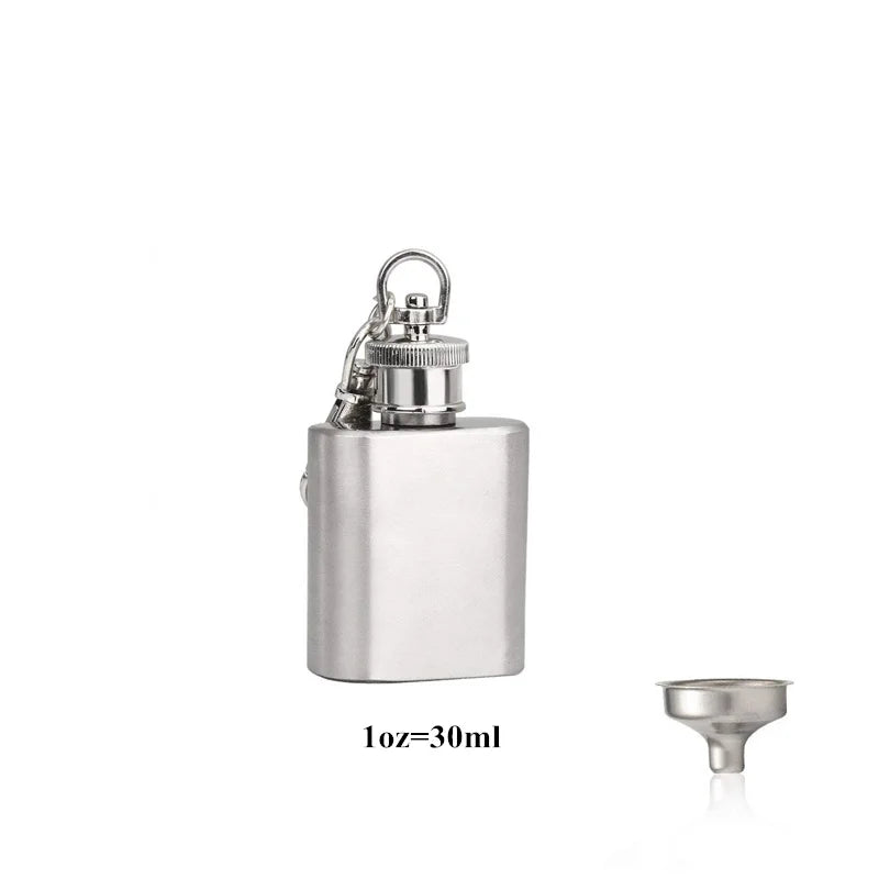 LMETJMA 1 4 5 6 7 8 9 10 oz Stainless Steel Hip Flask with Funnel Pocket Hip Flask Alcohol Whiskey Hip Flask Screw Cap KC0139 | Color:1oz