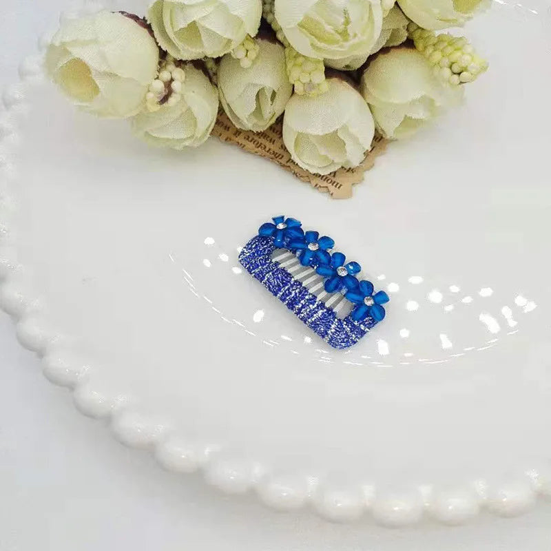 Cute Flower Pet Dog Hairpin about Small Puppy Cat Hair Clips Pet Hair Accessories Dog Hair Grooming3.2CM 1pc | Color:Blue