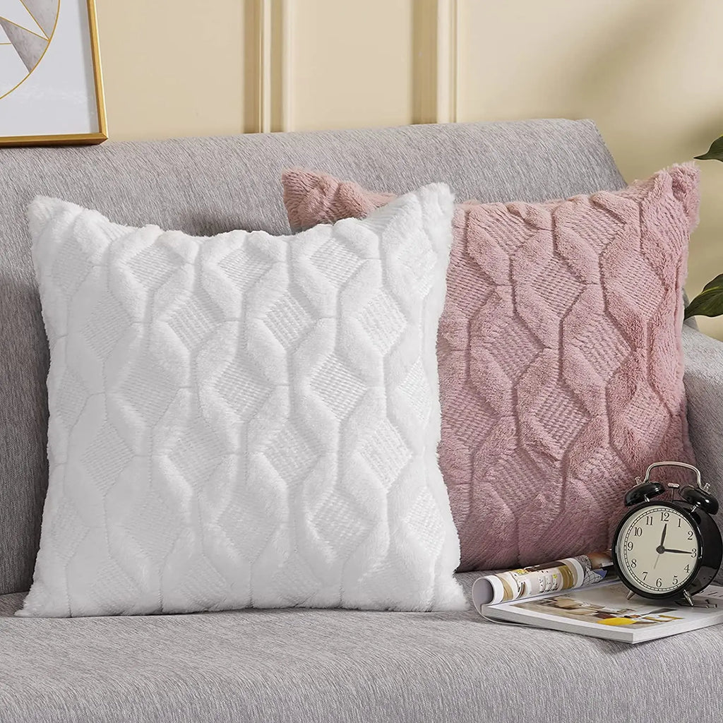 Soft Plush Pillow Cover Fluffy Cushion Cover Decorative Pillow Case Sofa Bedroom Living Room Home Decor Housse De Coussin 45x45 | 0