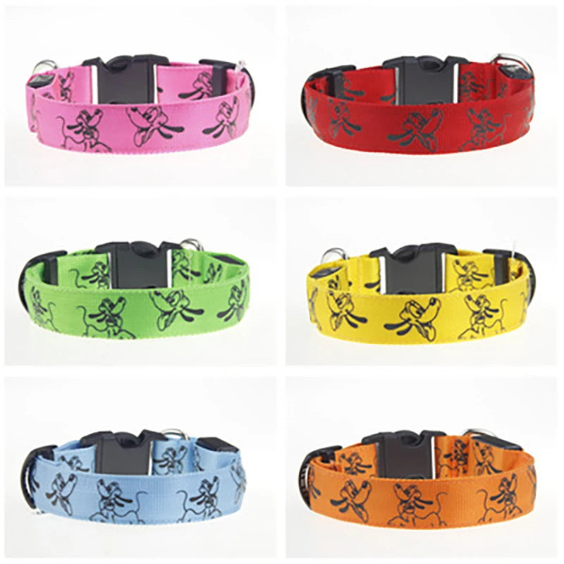 LED Dog Collar Light Night Safety Nylon Pet Dog Collar Glowing Luminous Collar Perro Luz Bright Dog Collar Electronic Pets Items | 2