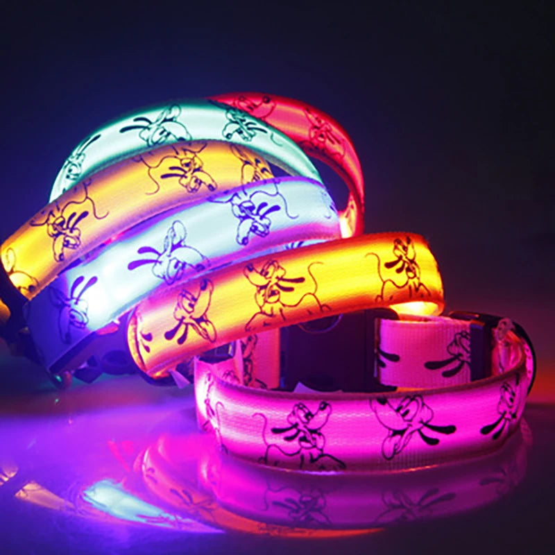 LED Dog Collar Light Night Safety Nylon Pet Dog Collar Glowing Luminous Collar Perro Luz Bright Dog Collar Electronic Pets Items | 0