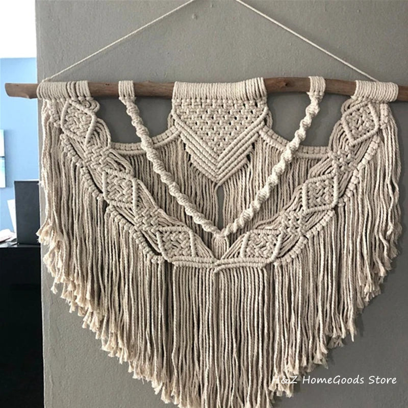 Macrame Wall Hanging Boho Decor Bohemian Fibre Art Modern Coastal Home Beach House Southwestern Style Minimalist Yarn Tapestry | 4