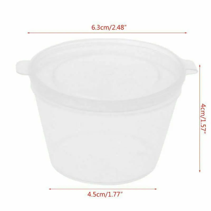 10pcs Disposable Clear Plastic Sauce Pot Chutney Cups Slime Storage Container Box With Lids Kitchen Organizer | 3