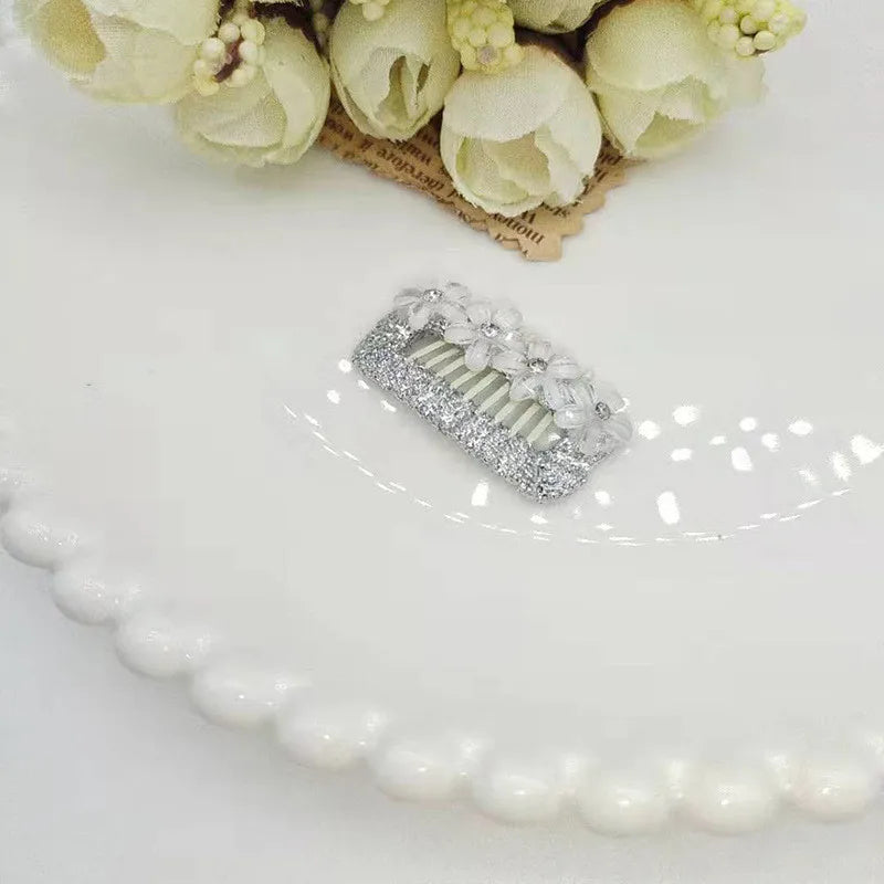 Cute Flower Pet Dog Hairpin about Small Puppy Cat Hair Clips Pet Hair Accessories Dog Hair Grooming3.2CM 1pc | Color:Silver