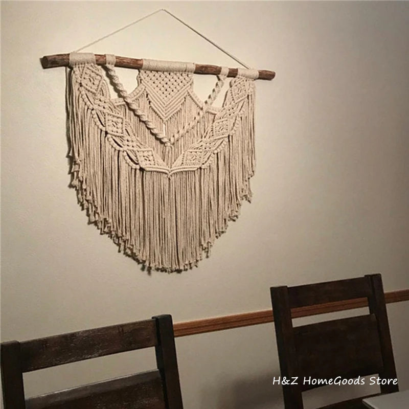 Macrame Wall Hanging Boho Decor Bohemian Fibre Art Modern Coastal Home Beach House Southwestern Style Minimalist Yarn Tapestry | 3