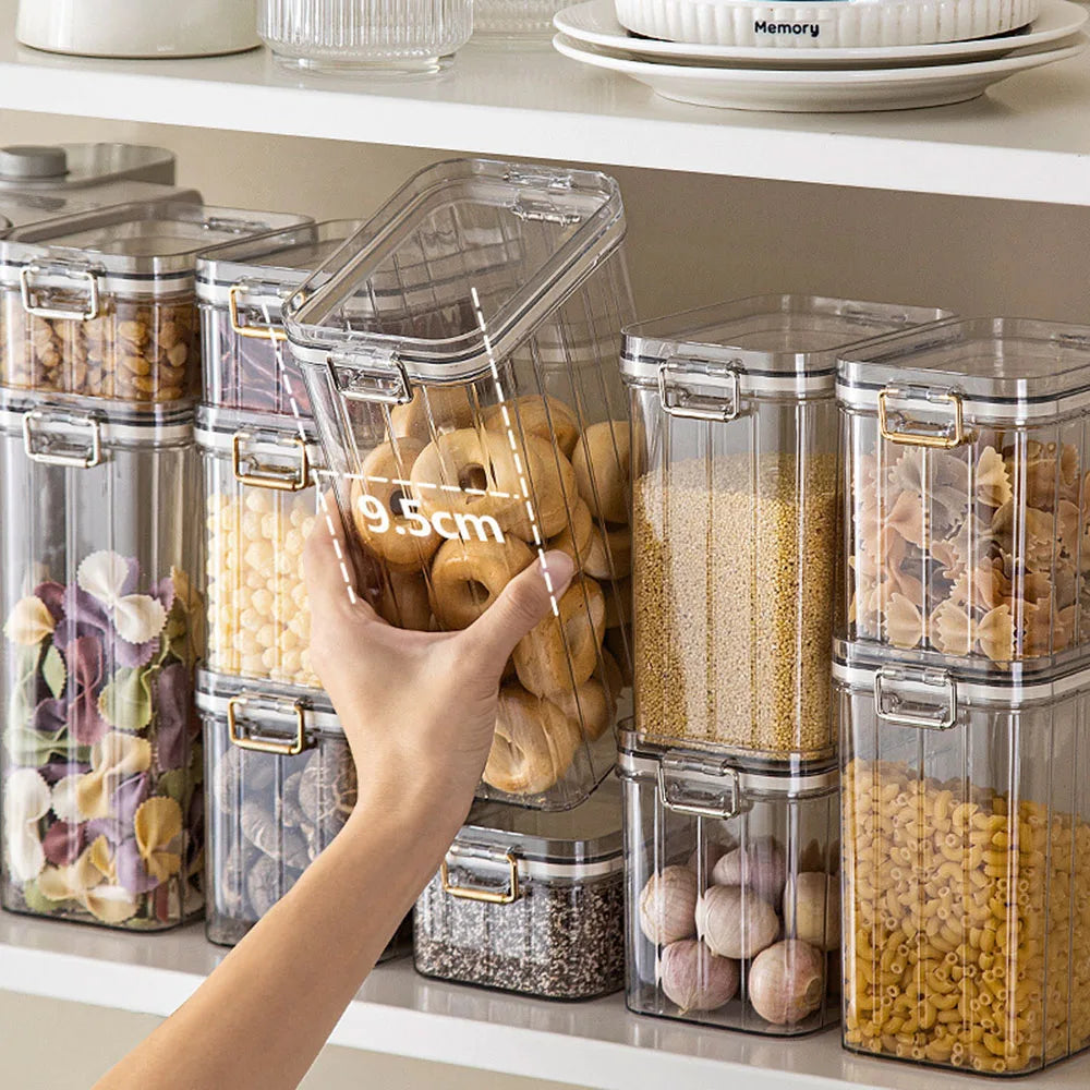 Kitchen Food Storage Clear Containers Plastic Box Jars For Bulk Cereals Household Organizers For Pantry Organizer Jars With Lid | 1