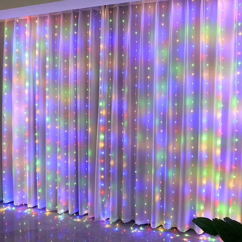 Christmas Lights LED Fairy String Curtain Lights 8 Mode Remote USB Festoon Christmas Decor For Home Holiday New Year Lamp | 4