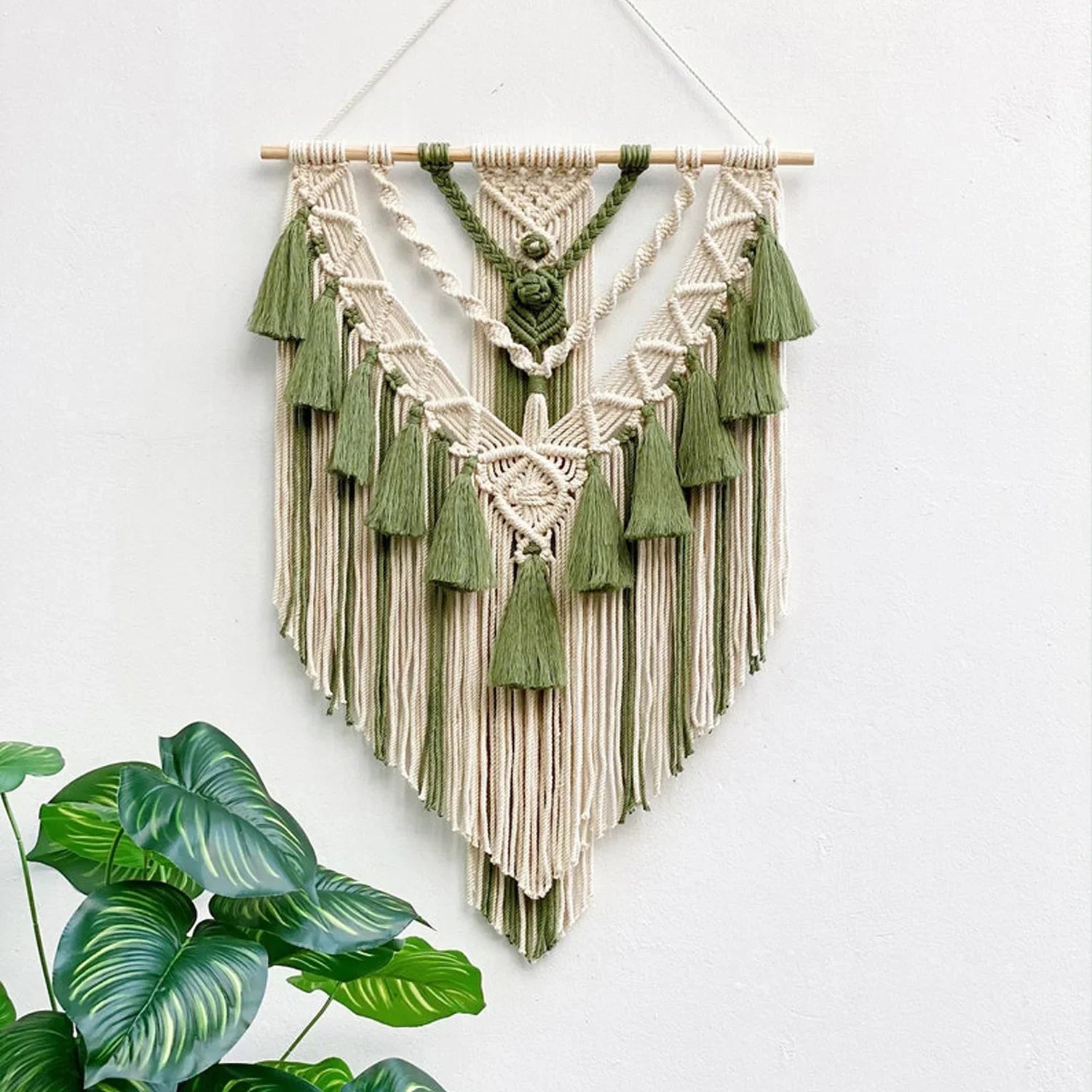 Macrame Woven Wall Hanging Boho Home Chic Bohemian Geometric Art Decor Beautiful Apartment Dorm Room Decoration Tapestry | 3