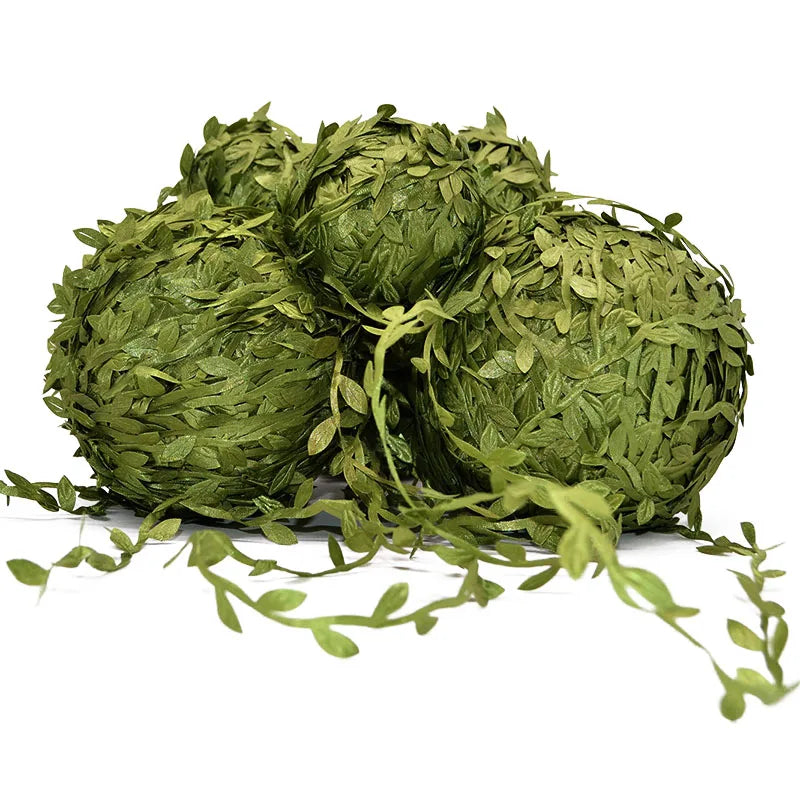 10 Meter Silk Leaf-Shaped Handmake Artificial green Leaves For Wedding Decoration DIY Wreath Gift Scrapbooking Craft Fake Flower | 1
