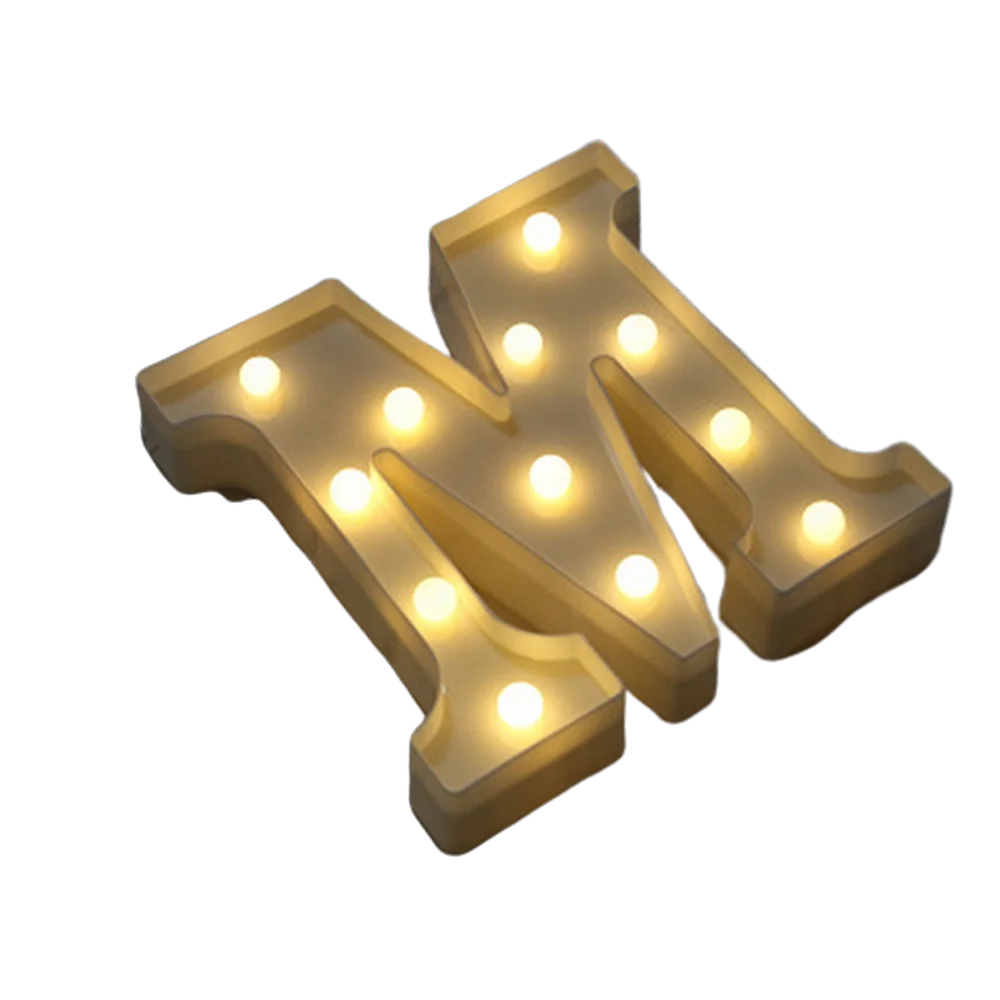 Luminous Number Lamp Alphabet Letter LED Lights Birthday Valentine's Day Wedding Party Decor 0-9 Digital A-Z Letters Night Light | Color:M