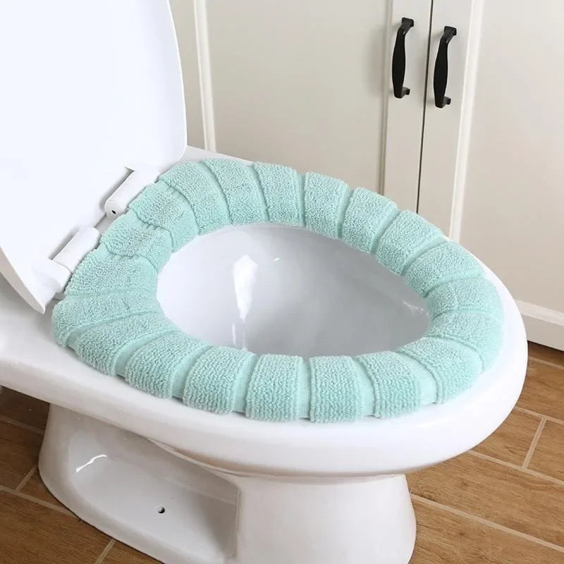 Toilet Seat Cover Warm Soft Acrylic Washable Mat Home Decor Closestool Mat Seat Case Toilet Lid Cover Accessories Bathroom Home | Color:Green