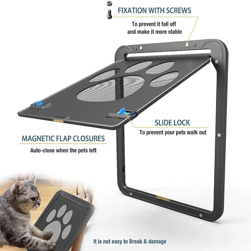 Pet Door Cat Dog Screen Door Lockable Magnetic Flap Screen Automatic Lock Door Suitable for Dogs and Cats Pet Screen Door | 2