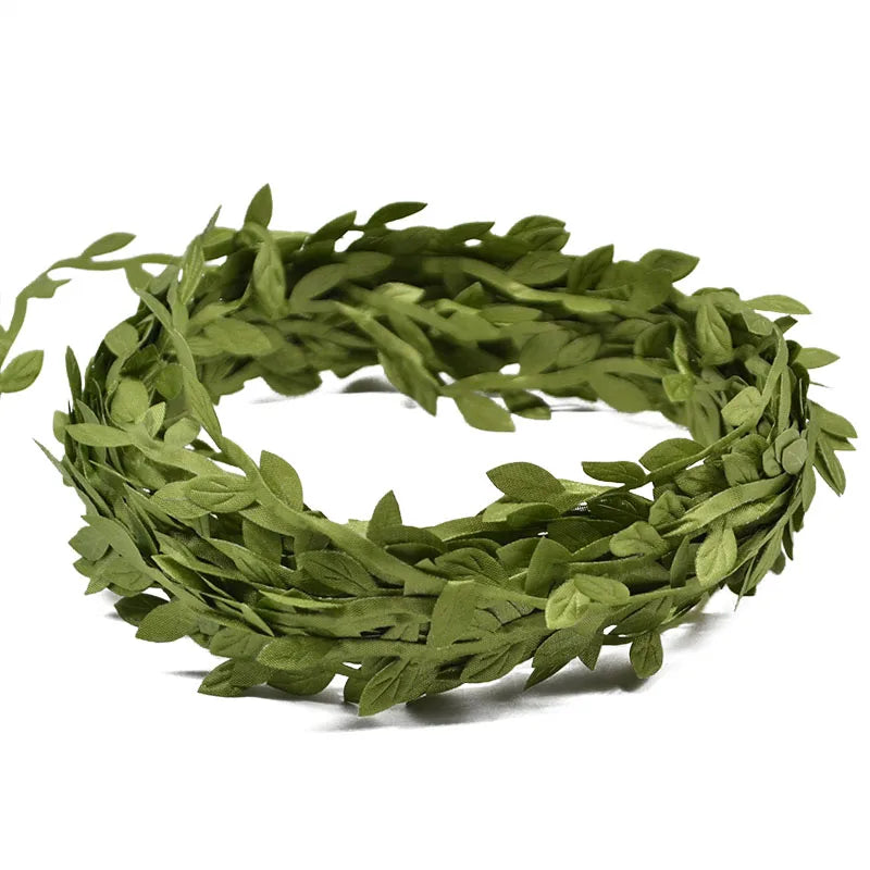 10 Meter Silk Leaf-Shaped Handmake Artificial green Leaves For Wedding Decoration DIY Wreath Gift Scrapbooking Craft Fake Flower | 2