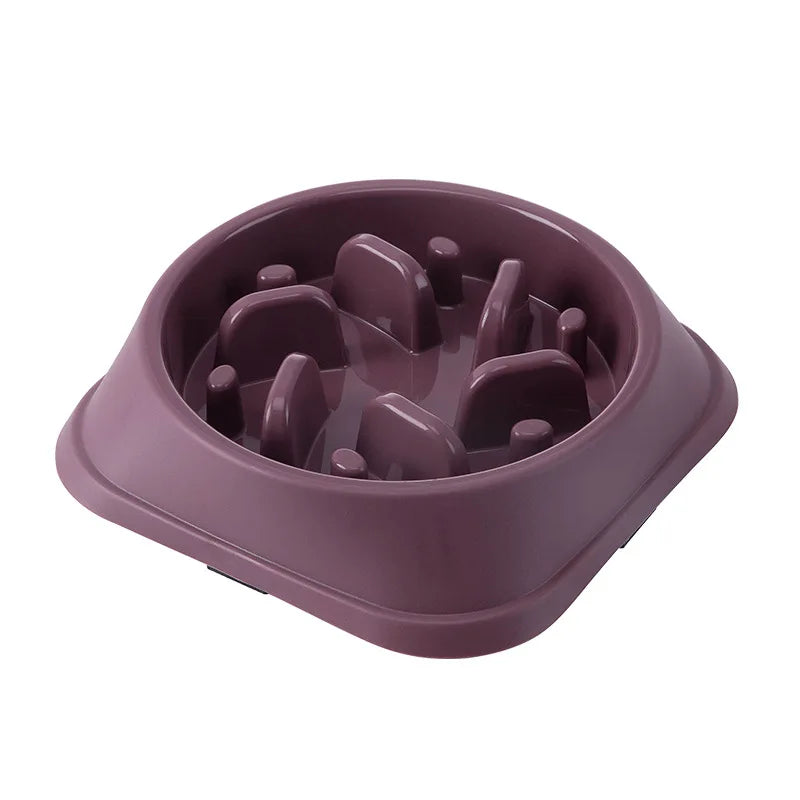 Pet Cat Dog Slow Food Bowl Fat Help Healthy Round Anti-choking Thickened And Non-slip Multiple Colors Shapes | Color:Picture color-8