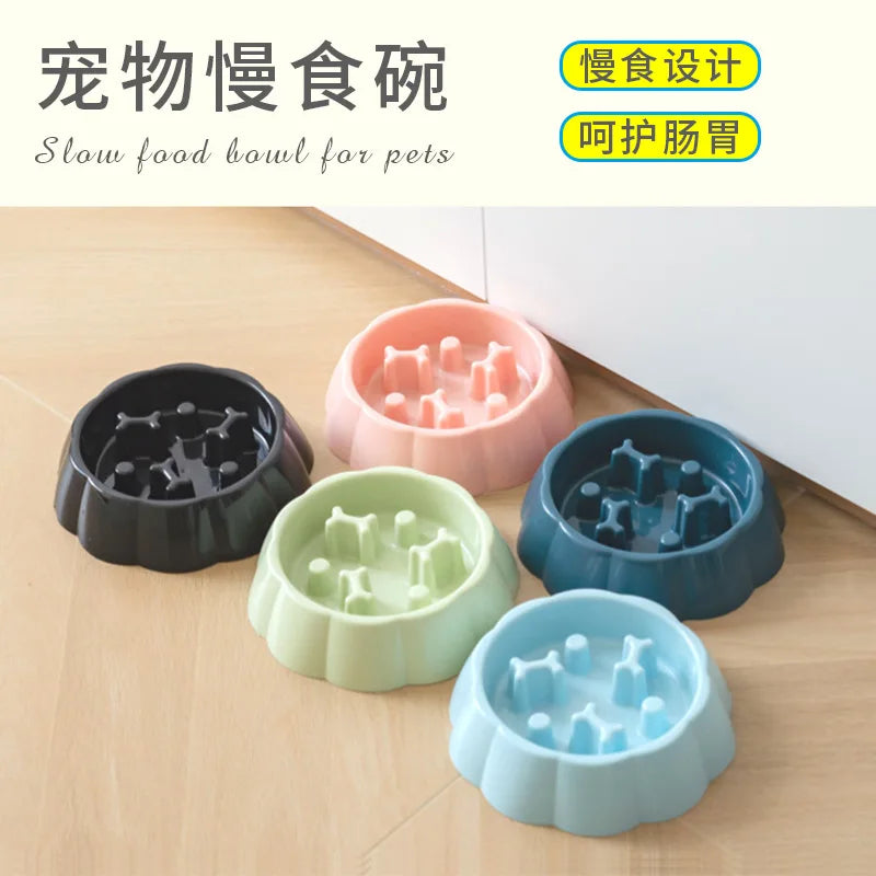 Pet supplies Color Slow Feeder Cat Bowl Anti-choking Plastic Dog Puzzle Food Bowl, Dog Water Basin For Anxiety Relief | 1