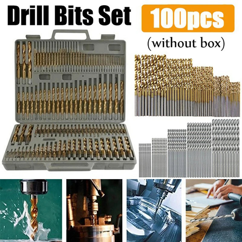 100/50Pcs Titanium Coated Drill Bits HSS High Speed Steel Set Tool Quality Power Tools 1/1.5/2/2.5/3mm | 4