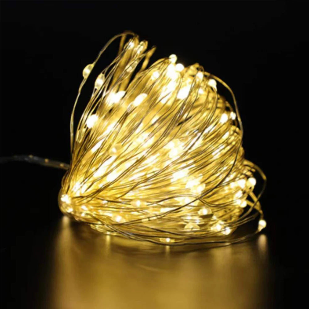 Led Copper Wire Fairy Lights Waterproof LED String Lights Battery Operated  DIY Wedding Party Christmas Decoration Garland | Emitting Color:Warm White