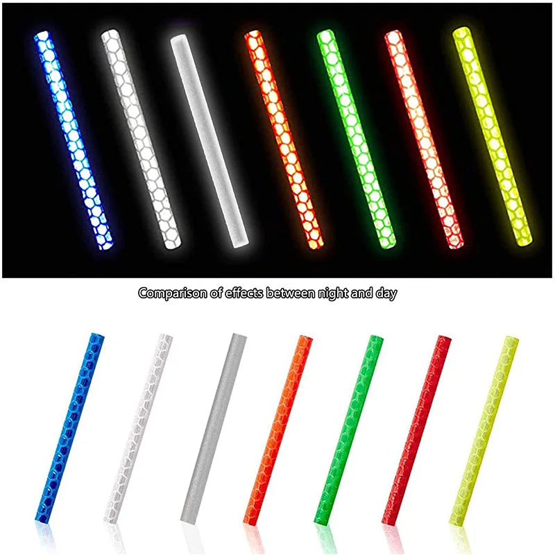 12pcs/Bag Bicycle Spoke Reflective Strip 7.5cm MTB Bike Wheel Rim Spoke Sticker Tube Warning Strip DIT Riding Reflective Stripe | 1