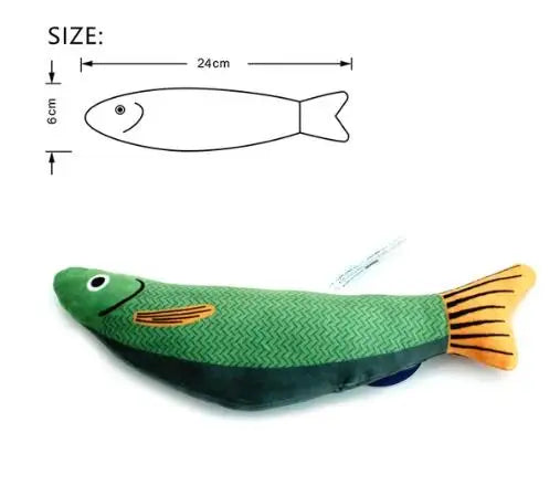 Cat Toys Fish,Teeth Grinding Catnip Toys,Soft and Durable,Kitten Toys Interactive Sounding Cat Chew Bite Plush Toys Cat Supplie | Color:green