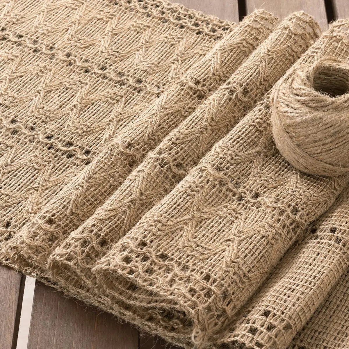 Burlap Table Runner Boho Rustic Macrame Spring Easter Jute Vintage Farmhouse Small Coffee Table Dresser Scarf for Home Decor | 3