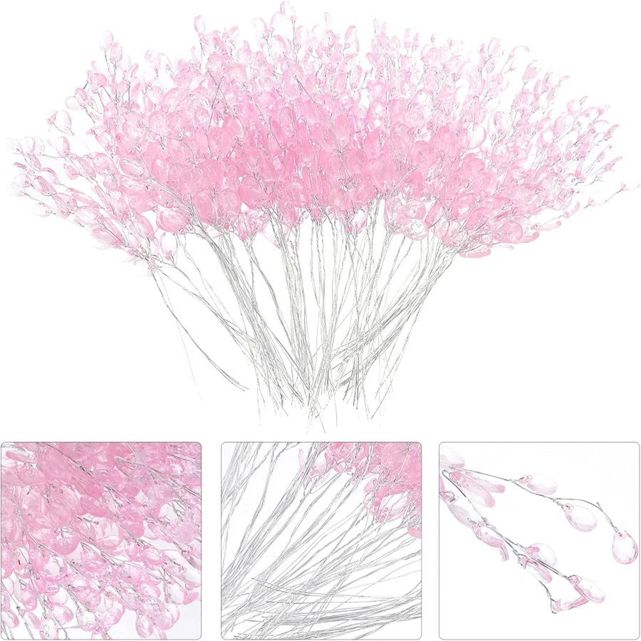 Artificial Flower Acrylic Water Droplet Handmade Valentine's Day Room Decor Wedding Bridal Bouquet Wreath Hairpin DIY Gift Candy | 1