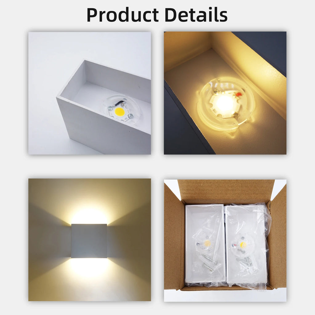 LED Wall Sconces 6W Modern Indoor Wall Lamp, White Up Down Wall Mount Lights for Living Room Hallway Bedroom Decor | 2