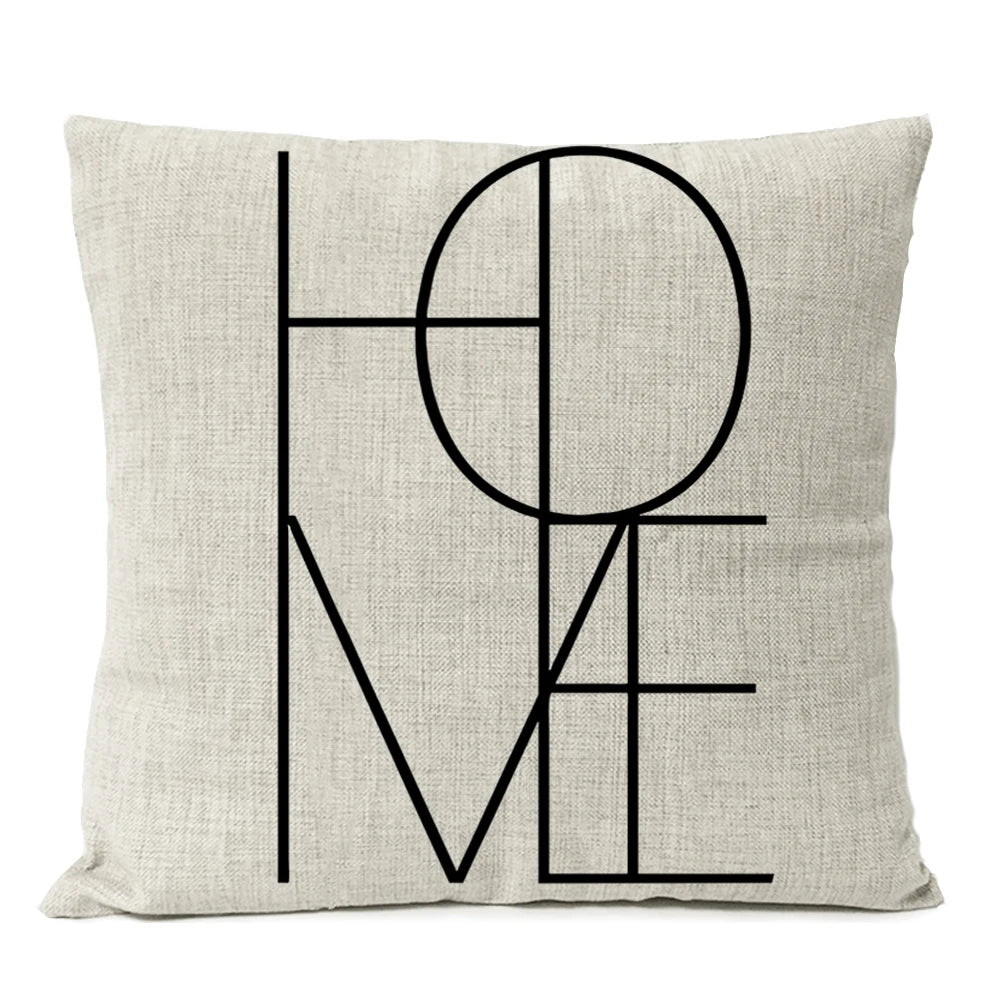 Simple Black Geometric Pillows Boho Leaves Throw Pillow Cover Bohemia Floral Cushion Home Decoration Decorative Sofa Pillow Case | Color:19-1