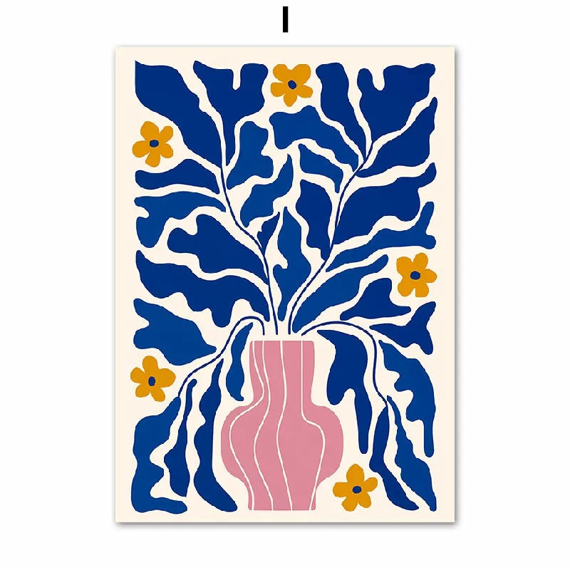 Matisse Poster Coral Leaves Flowers Abstract Plant Canvas Painting Nordic Room Wall Art Prints Picture For Hoom Decoration | Color:I