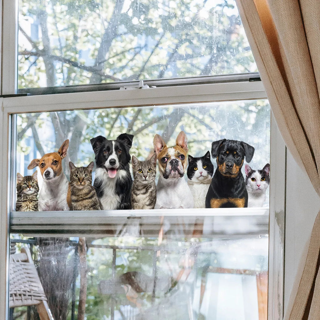 Cat Dog Double-sided Electrostatic Sticker PVC Window Wall Stickers Animals Decor DIY Living Room Home Decoration Mural Children | 1