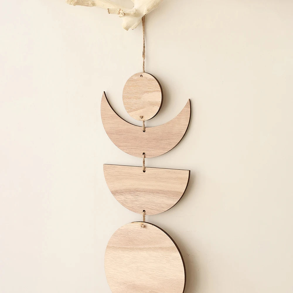 Wooden Moon Phase Garland Wall Decor Ramadan Decoration Boho Home Decor Bedroom Living Room Nursery Ornament Decor Craft Gift | 3