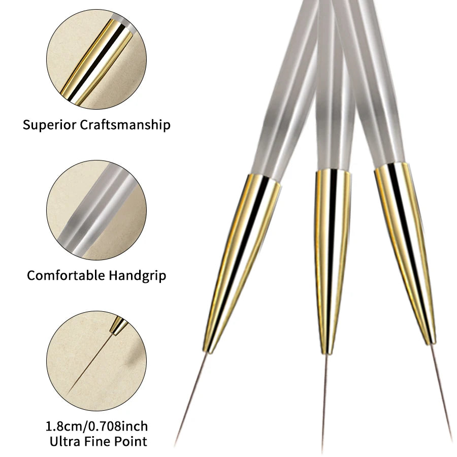 RSNAIL Nail Art Liner Brushes French Stripe Nail Line Painting Pen 18mm Slender Long Line Drawing Brush UV Gel DIY Manicure Tool | 4