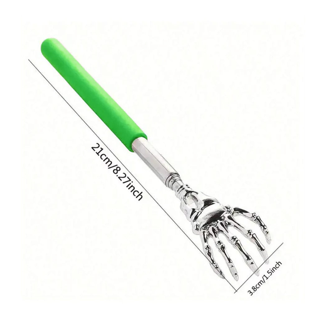 Portable Extendable Back Scratcher Stainless Steel Telescoping Back Scratcher for Both Human and Pets Extendable Back Massager | Color:GREEN