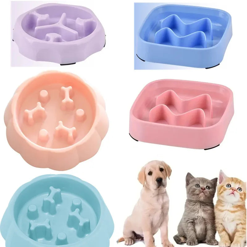 Pet supplies Color Slow Feeder Cat Bowl Anti-choking Plastic Dog Puzzle Food Bowl, Dog Water Basin For Anxiety Relief | 0